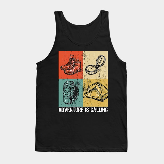 Vintage Camping shirts Retro 80's Outdoor Camper Gifts For Men Women Tank Top by Boneworkshop